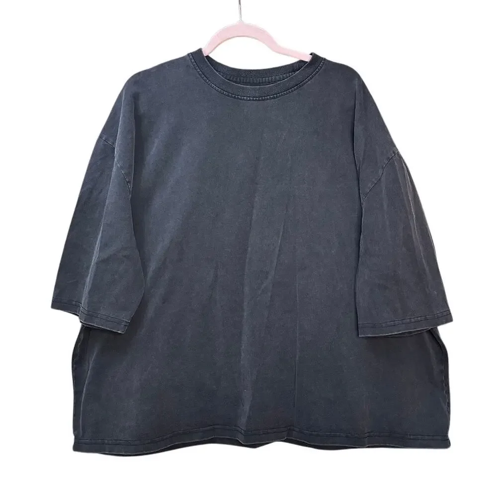 Machus Private Label Men’s Oversized T Shirt Washed Black Size Small - Picture 5 of 5